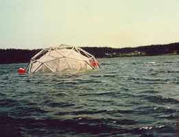 Nova Scotia fish cage secured with helix anchors